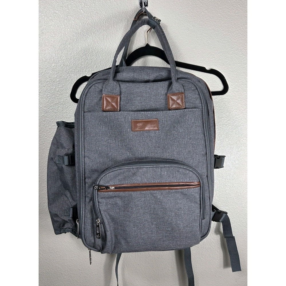 ALLCAMP Picnic Backpack‎ Set Insulated Cooler Bag 2 Person Camping Travel Gray